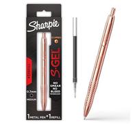 SHARPIE S-Gel, Gel Pen, Copper Metal Body, Medium Point (0.7mm), Black Ink, Includes 1 Pen and 1 Additional Ink Refill