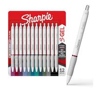 Sharpie S-Gel | Gel Pens for Writing | Medium Point (0.7mm) | Assorted Ink Colours | White Pearl Barrels | 12 Count