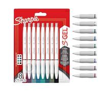 Sharpie S-Gel | Gel Pens for Writing | Medium Point (0.7mm) | Assorted Ink Colours | White Pearl Barrels | 8 Count
