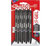 Sharpie S-Gel | Gel Pens | Medium Point (0.7mm) | Assorted Ink Colours | 8 Coun