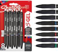 Sharpie S-Gel | Gel Pens | Medium Point (0.7mm) | Assorted Ink Colours | 8 Coun