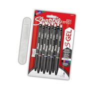Sharpie S-Gel | Gel Pens | Medium Point (0.7mm) | Assorted Ink Colours | 8 Count + Velvet Pen Case