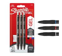 Sharpie S-Gel | Gel Pens | Medium Point (0.7mm) | Black, Red & Blue Ink | 3 Count