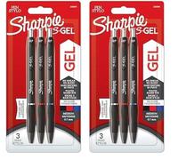 Sharpie S-Gel | Gel Pens | Medium Point (0.7mm) | Black, Red & Blue Ink | 3 Count (Pack of 2)