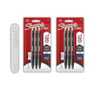 Sharpie S-Gel | Gel Pens | Medium Point (0.7mm) | Blue Ink | No smear, comfortable grip quick, dry ink| 6 Count + Velvet Pouch