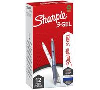 Sharpie S-Gel | Gel Pens | Medium Point (0.7mm) | Frost Blue & White Pearl Barrels | Blue Ink | 12 Count