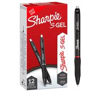 Sharpie S-Gel Gel Pens Medium Point (0.7mm) Red Ink 12 Count Black Barre
