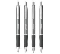 Sharpie S-Gel Pens | Medium Point 0.7mm | Black Ink | Pack of 4 | Metal Barrel Retractable Gel Pens | Steel Gunmetal Grey
