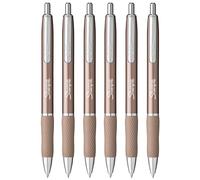Sharpie S-Gel Pens | Medium Point 0.7mm | Black Ink | Pack of 6 | Metal Barrel Retractable Gel Pens | Rose Gold