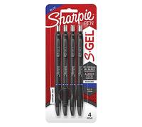 SHARPIE® S Gel Pens, Medium Point, 1.0 mm, Black Barrel, Blue Ink, Pack Of 4 Pens