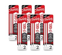 Sharpie S-Gel Refills, Black Ink Gel Pen Refills, Medium Point (0.7mm), (6 Packs of 2)