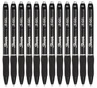 Sharpie S-Gel Retractable Gel Ink Pens - Fine Point 0.5mm - Black Ink - Pack of 12