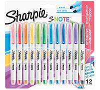 Sharpie S-Note 2138233 Highlighter Assorted Chisel - Pack of 12