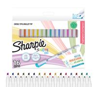 Sharpie S-Note Duo Highlighters | Dual Ended Pastel Creative Markers | Bullet & Chisel Tip for HighlightingDrawingJournaling & More | 16 Count