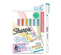 Sharpie S-Note Duo Highlighters | Dual Ended Pastel Creative Markers | Bullet & Chisel Tip for Highlighting, Drawing, Journaling & More | 8 Count