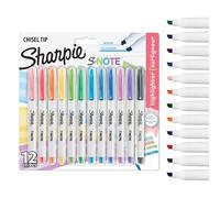 Sharpie S-Note Highlighter Pens | Part Art Marker PenPart Highlighter to DrawWrite & More | Assorted Pastel Colours | Chisel Tip | 12 Count