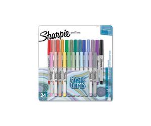 Sharpie SAN2136772 Mystic Gems Markers with Ultra-Fine Needle Tip, Multi Color - 24 Per Pack