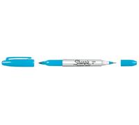 Sharpie Twin Tip Permanent Marker - Blue - Dual Tip Fine & Ultra Fine - 1 Piece - Waterproof & Fade Resistant