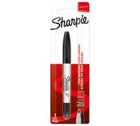 Sharpie Twin Tip Permanent Marker | Fine & Ultra-Fine Points | Black | 1 Marker Pen