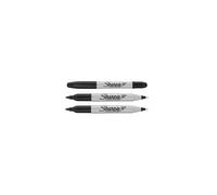 Sharpie Twin Tip Permanent Marker Pens - Black Ink - Pack of 3 - Fine & Ultra Fine Tips