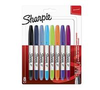 Sharpie Twin Tip Permanent Marker Ultra Fine & Fine Tip - Black (Pack of 8)