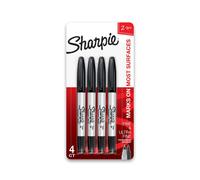 Sharpie Twin-Tip Permanent Markers Black Pack Of 4