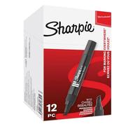Sharpie W10 Permanent Markers | Chisel Tip | Black Ink | 12 Count