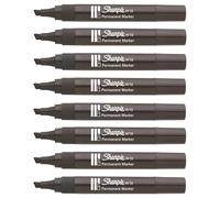Sharpie W10 Permanent Markers - Chisel Wedge Tip - Black Ink - Pack of 8