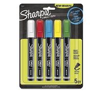Sharpie Wet Erase Chalk Marker 5/Pkg-Blue, Green, Red, White & Neon Yellow