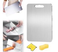 Sharpium Cutting Boards, 2024 New Upgrade Double-Sided Food-Grade Titanium Board, 100% Pure Titanium Cutting Board for Kitchen, Titans Carve Cutting Board for Meat Fruit & Vegetable (S)