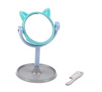 Sharplace 1:12 Dollhouse Makeup Mirror Dressing Table Scene with Comb Mini Desk Mirror for Landscape Decorations DIY Model Gift, blue and gray