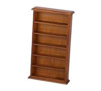 Sharplace 1:12 Scale Dollhouse Bookcase Dollhouse Storage Cabinet Decor Gift Sleek Micro Scene Mini Furniture Mini Bookshelf Model, Brown
