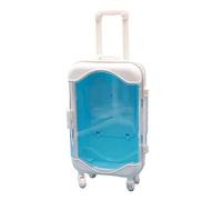Sharplace 1/12 Simulation Mini Trolley Luggage Doll Jewelry Small Clothes Suitcase Decoration, Blue