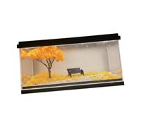 Sharplace 1/64 Model Car Display Case Lighted Dustproof Cover Realistic Park Corner Scene with Bench Model for Alloy Car Vehicle Decor