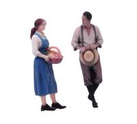 Sharplace 1/64 Scale Farm Couple Models Realistic Role Play Tiny People Models for Micro Landscape Sand Table DIY Scene
