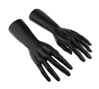 Sharplace 1 Pair 12 inch Male Hand Jewelry Bracelet Gloves Display Stand Organizer Holder Rack - Black and White Skin Color, Black