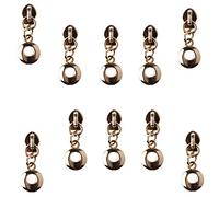Sharplace 10 Pieces 3 Zipper Sliders Zipper Pull for Nylon Continuous Zip Replacement Clothes Trouser Bags, Gold