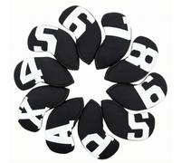 Sharplace 10 Pieces Golf Iron Head Cover Set Iron Covers Club Covers Head Protectors With Snug And Padded Interior Suitable for travel storage range use, Black Base With White Numbers