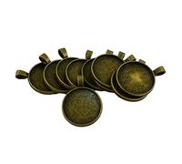 Sharplace 10 Pieces/Lot round Bezel Tray 25mm Cabochon Pendant Findings Colors Vintage DIY Jewelry Findings - Bronze