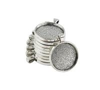 Sharplace 10 Pieces Metal Round Bezel Pendant Trays Blank Bases 30mm Cabochon Settings DIY