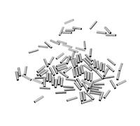 Sharplace 100 Pieces 1.0-2.0mm Fishing Wire Leader Crimps Single Barrel Crimping Sleeves Copper Tube Connector Fishing Tackle Kit, Silvery, 1.8x8mm