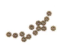 Sharplace 100 Pieces Tibetan Daisy Spacer Metal Beads 4mm Jewelry Making Wholesale - bronze, 4mm