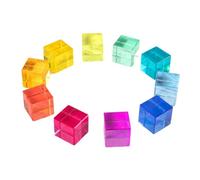 Sharplace 100Pcs Rainbow Acrylic GEM Cubes Building Blocks Early Educational for Children Stacking Blocks Bin Filler Smooth for Crafts