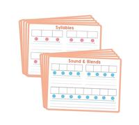 Sharplace 10Pcs Dry Erase Board Small Whiteboard English Syllables Letter Practice Writling Cards for Classroom Primary School Supplies