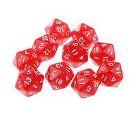 Sharplace 10pcs Twenty Sided 25mm D20 RPG Dice - Opaque Acrylic Game Dice - Red, 25mm