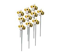 Sharplace 10x Garden Stakes Patio Stake Resin Gifts Easy to Use Garden Decoration Bee Sculpture for Fence Lawn Garden Spring Backyard