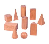 Sharplace 10x Wooden Geometric Solids Children Elementary Preschool School 3D Shapes