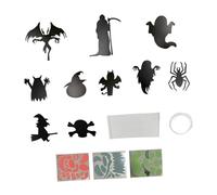 Sharplace 12Pcs Hanging Glow in The Dark Halloween Decorations Pendant Party Gift Decoration Wall Decor for Lawn Porch Home Restaurant, Black