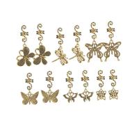 Sharplace 12x Hair Rings for Braids Metal Clips Cuffs Rings Accessories Butterfly Metal Dreadlocks Beads for Beard Decoration Women Men