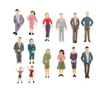 Sharplace 14PCs Tiny People Figures, 1:25 Scale Model Train People Hand Painted Model Trains Architectural G Scale Miniatures Figures for Miniature Scenes